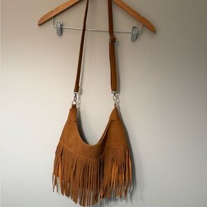 Fringe Tan Shoulder Bag